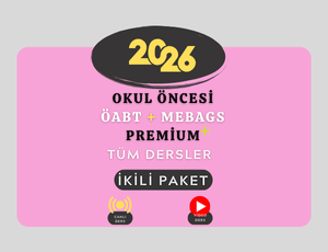 2026-EVCİLİK OKUL ÖNCESİ ÖABT + MEBAGS TÜM DERSLER PREMİUM